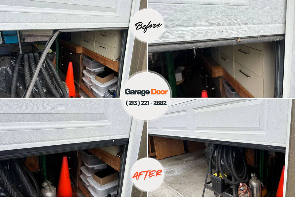 Before and after: garage door company Marengo, IA